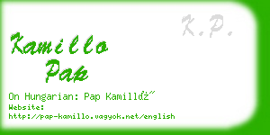 kamillo pap business card